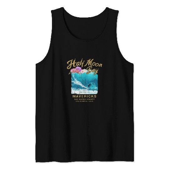 Surf Life MAVERICKS californiasBig Wave Surfing Vintage Tank Tops