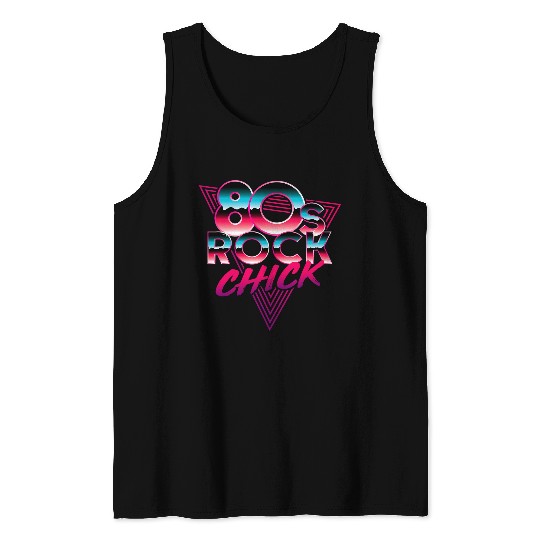 80s Rock Chick Rocker Rock and Roll Music Concert Lover Tank Tops