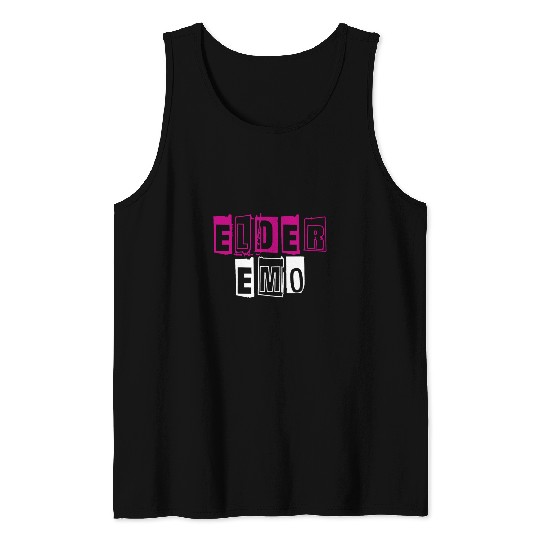 Elder Emo Funny Emo Music Fan Scene Alternative 90s Kids Pun 24 Tank Tops