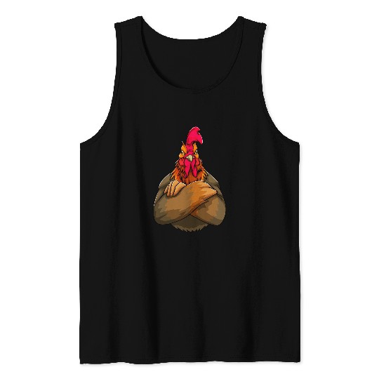 Chicken Lover Angry Rooster Sunset Funny Women Rude Hen Love Tank Tops