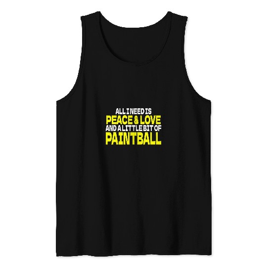 paintballs Markierer Design Gotcha Peace Love Paintball Tank Tops