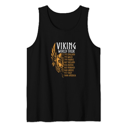 Vikings s Viking World Tour Valknut Norse Mythology Tank Tops