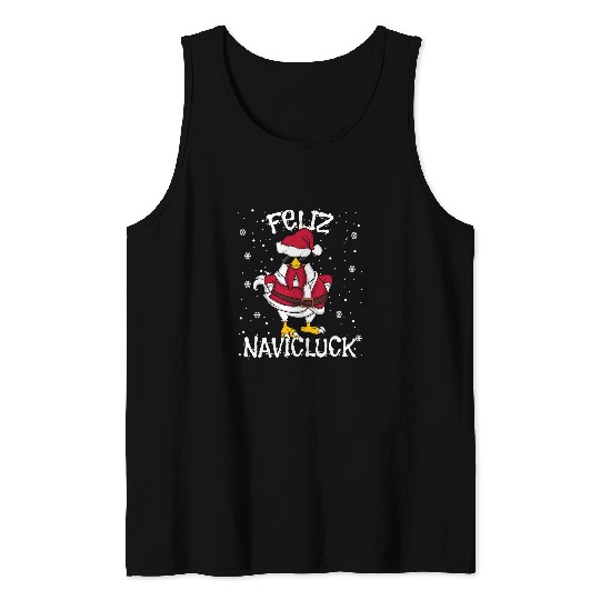 Chicken Lover Feliz Navidad Funny Chicken Christmas Feliz Navicluck Tank Tops