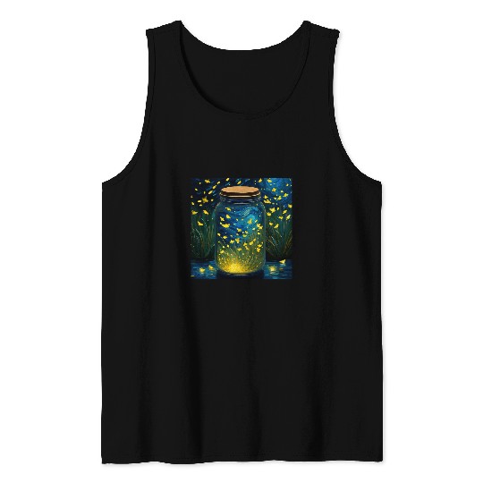 Mystical Fireflies Nostalgic Nature Hiking Camping Product Tank Tops