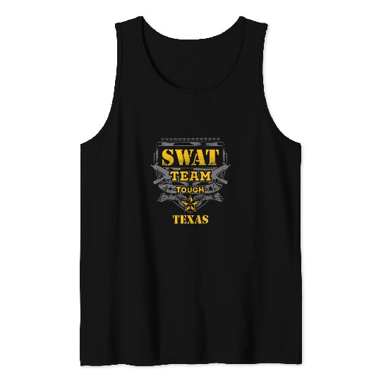 Texas Police SWAT Team State Off Duty Officer Tank Tops