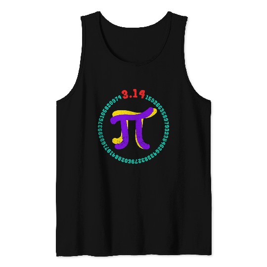 10000 Digits Pi Sign Math Mathematics Pi Day Nerd Geek Tank Tops
