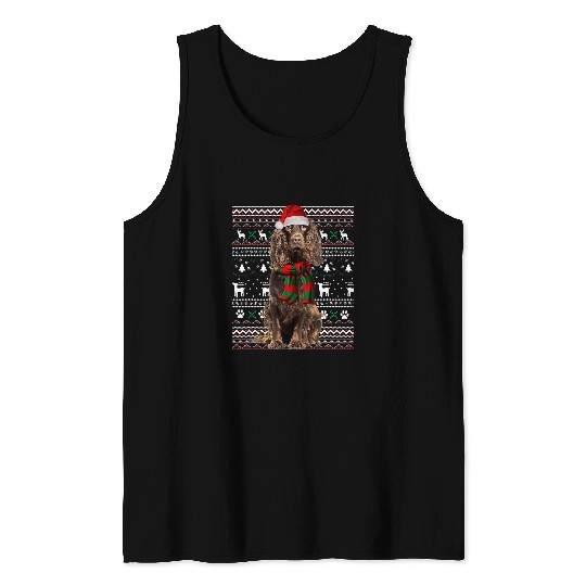 Boykin Spaniel Dog Santa Hat xmass Ugly Christmas Tank Tops