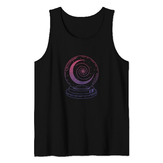 Crystal Ball Moon Mystical Celestial Astrology Magic Art Tank Tops