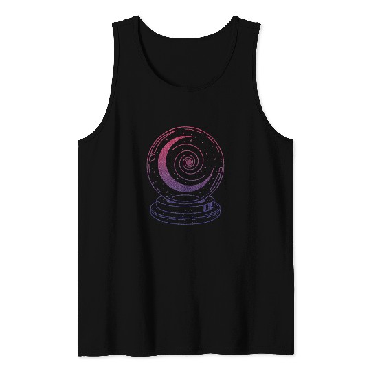 Crystal Ball Moon Mystical Celestial Astrology Magic Art Tank Tops