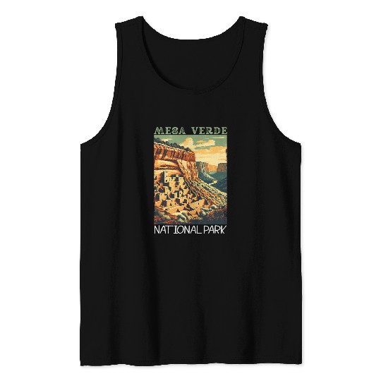 vintages Mesa Verde National Park Hiking Camping Vacation Tank Tops