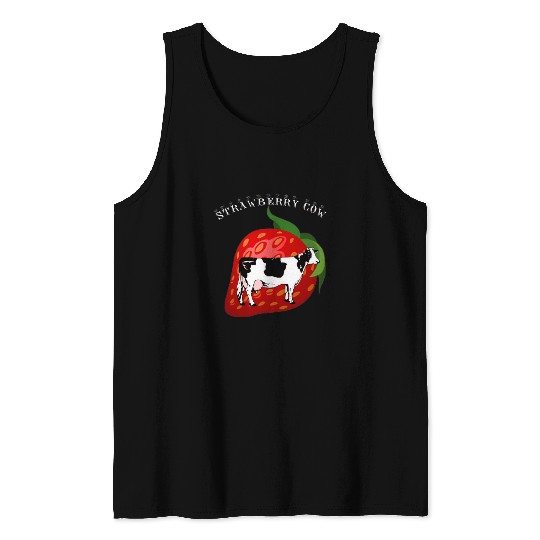 Cow Lover Strawberry Cow Drink For Countries USA JAPAN UK Cool Tank Tops