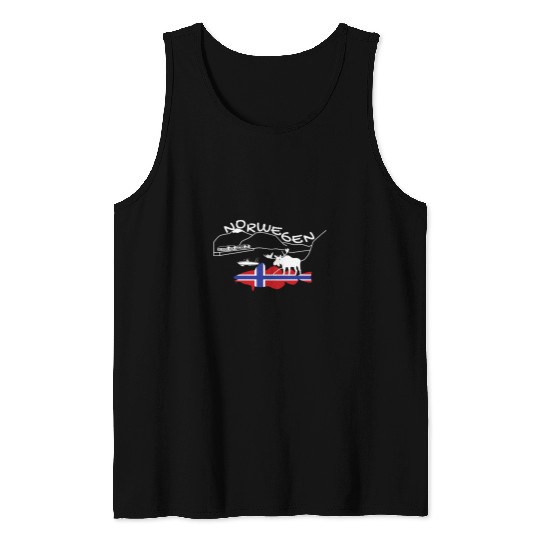 Norway Cod Gift for Fishing I Sea Elk Tour Bait Tank Tops