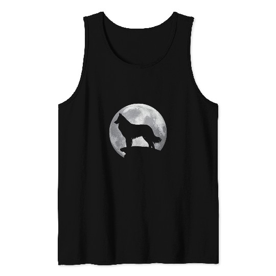 Belgian Shepherd Eclipse Full Moon Halloween Costume Tank Tops