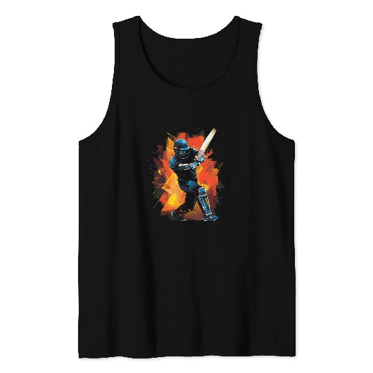 Cricket Batting Stance Cricket Batsmen Graphic Tees Tank Tops