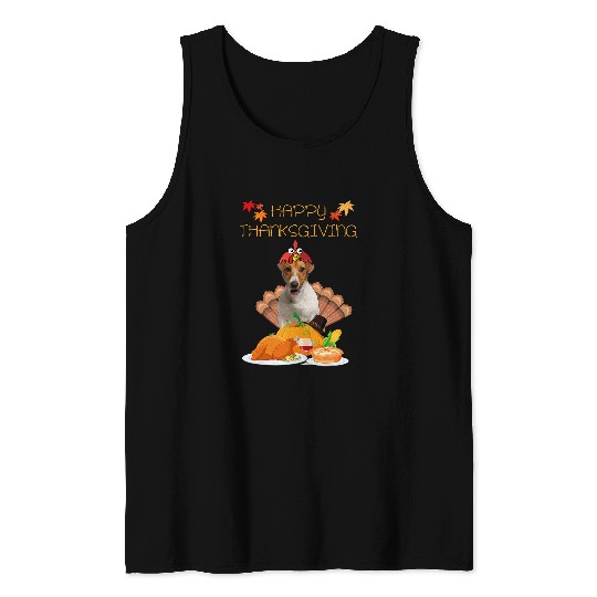 Happy Thanksgiving Day Jack Russell Terrier Gift Fun Turkey Tank Tops
