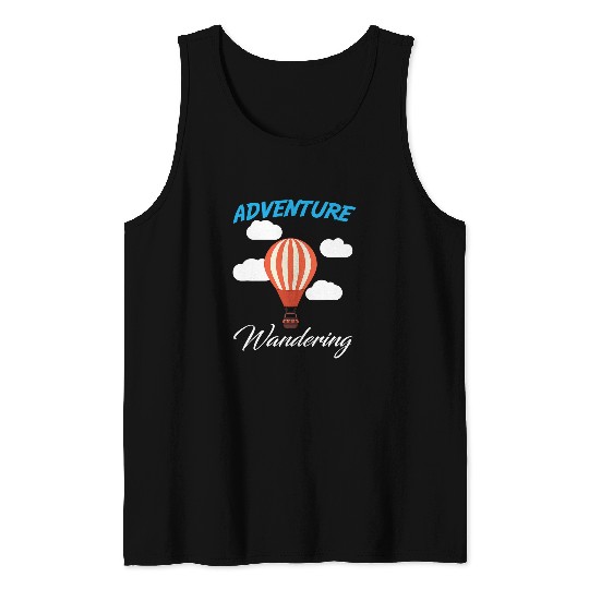 Adventure Wandering With Cool Art Of Air Balloon 2Clouds Tank Tops
