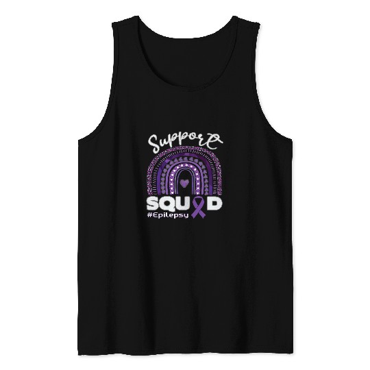 Epilepsy Support Squad Purple Ribbon Tank Tops