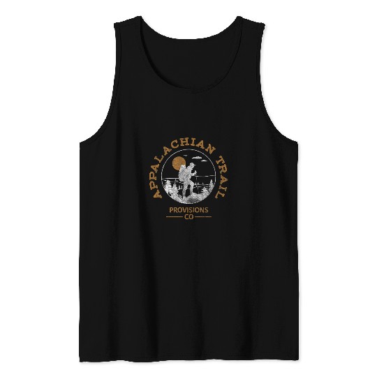 Hiking Hiker Trendy Appalachian Trail Hiking Silhouette Logo Hike Tank Tops