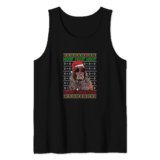 Boykin Spaniel Dog Funny Woof Merry Christmas Tank Tops