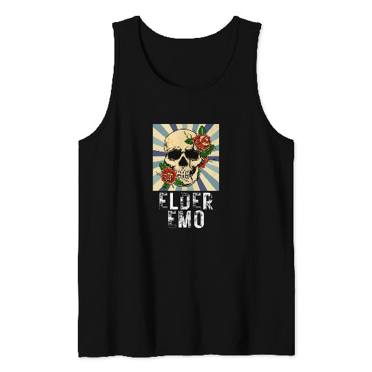 Elder Emo Funny Emo Music Fan Scene Alternative 90s Kids Pun 9 Tank Tops