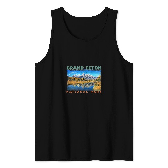 Lacrosse Gift Grand Teton National Park 3Moose Tank Tops