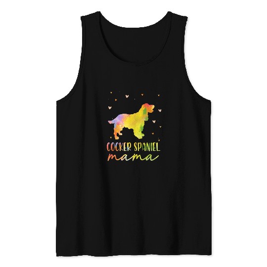 Cocker Spaniel Mom Colorful Cocker Spaniel Gifts Dog Mom Tank Tops
