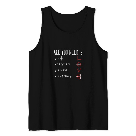 All I Need Is Love Math Funny Math Lover Tank Tops
