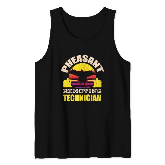 Pheasant Hunting Season Bird Hunter Removing Technician Tank Tops