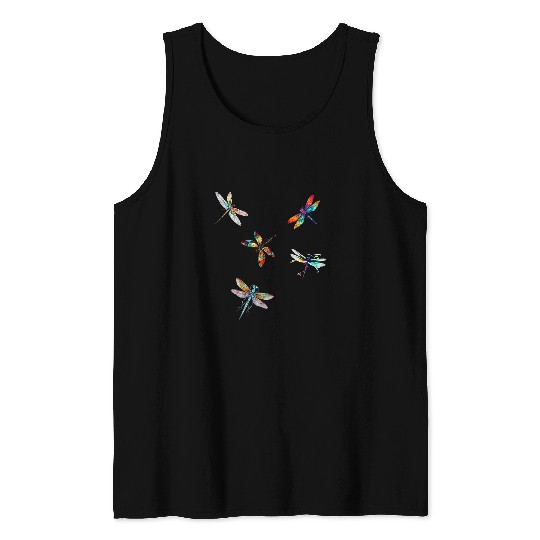 Colorful Dragonfly Artwork Design 21 Tank Tops