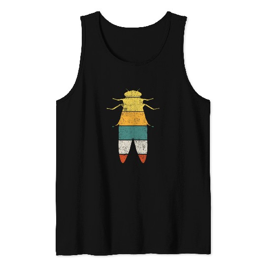 Cicada Insect Entomology Retro Vintage Tank Tops