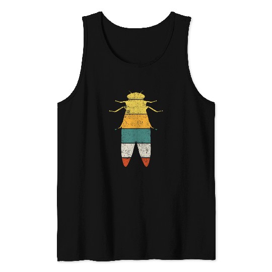 Cicada Insect Entomology Retro Vintage Tank Tops