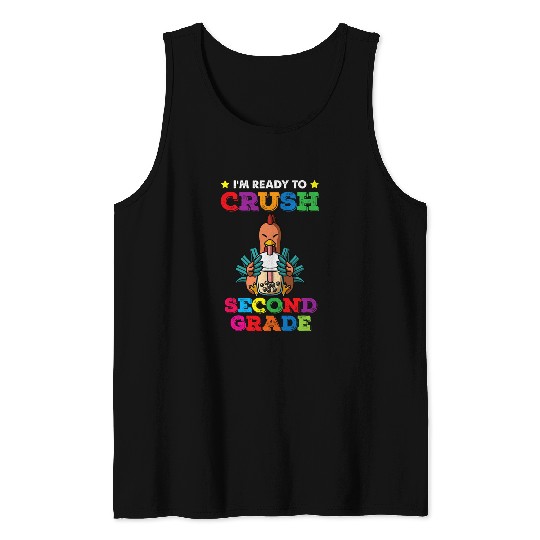 Chicken Lover Crush 2nd Grade Boba Tea Rooster Zodiac Back to School Tank Tops