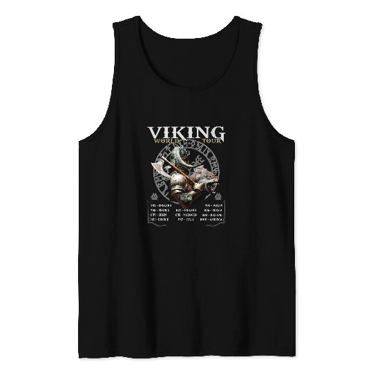 Viking World Tour Denmark Viking Ship Tank Tops