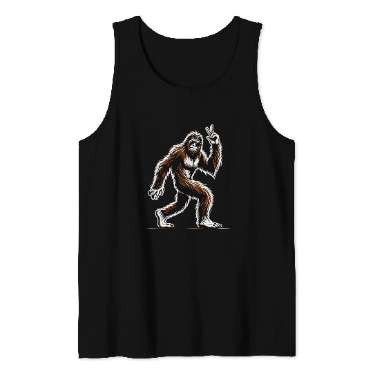 vintages bigfoots Sasquatch Gifts Father Day bigfoots Rock Roll Tank Tops