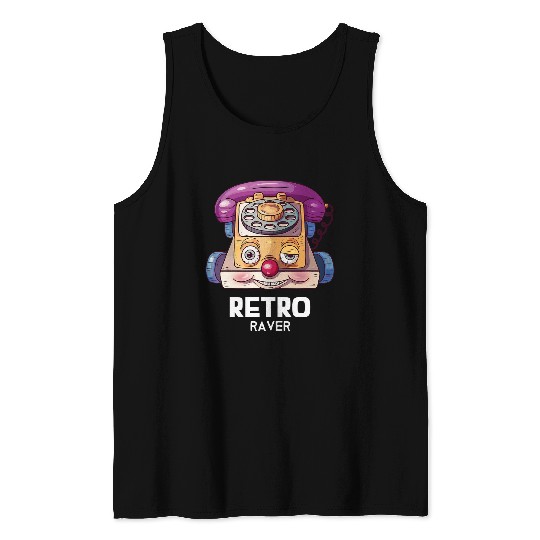 90s Rave Retro Toy Telephone EDM Acid House Music Tank Tops