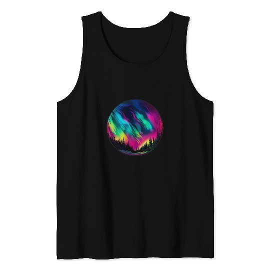 Alaska Aurora Borealis Nature Wilderness Hiking and Camping Tank Tops