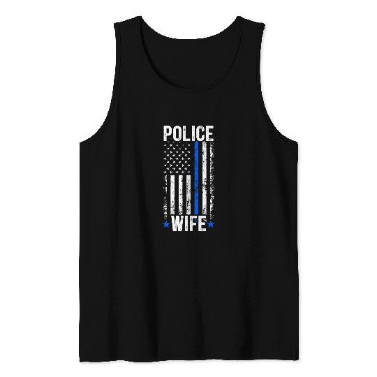 Police Wife US Flag Policeman Wife Of A Police Officer Wife Tank Tops