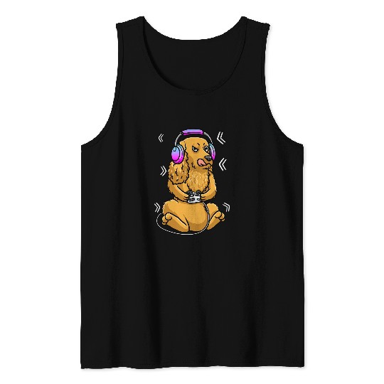 English Cocker Spaniel Dog Video Gamer Gaming Cocker Spaniel Tank Tops