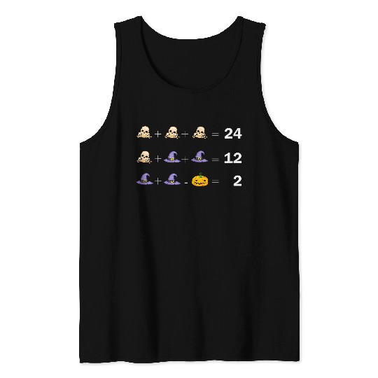 Funny Math Equals Halloween 2Math Pumpkin Men Women Tank Tops