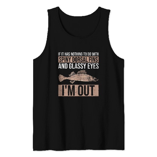 Walleye Fisherman Design For Walleye Hunting On Lake Erie Tank Tops