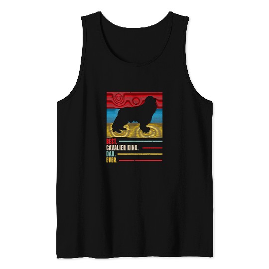 bests Cavalier King Charles Spaniel Dad Ever Retro Dog Gift Tank Tops