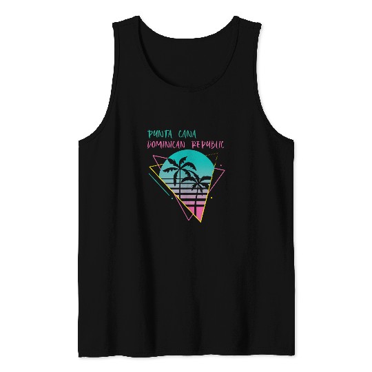 Punta Cana Palm tree Dominican Republic Vacation Beach Ocean Tank Tops