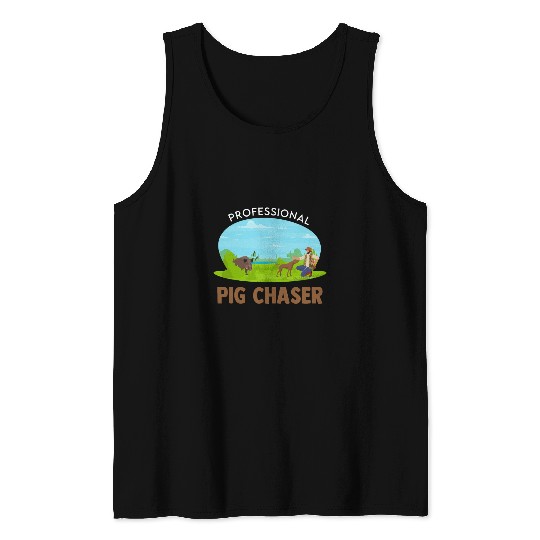 Boar Hunting Pig Chaser Hunting Season Wild Boar Hunter Tank Tops