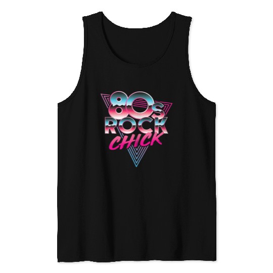 80s Rock Chick Rocker Rock and Roll Concert Music Lover Tank Tops