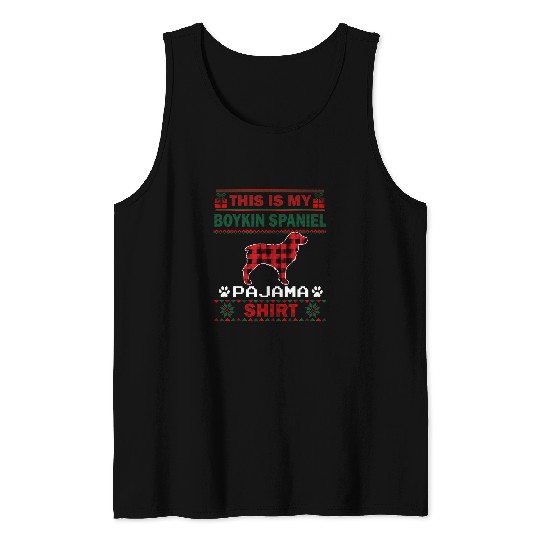 Boykin Spaniel Dog Gifts My Dog Pajama Ugly Christmas Xmas Tank Tops