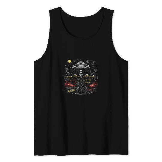 UFO Alien Space Mayan Aztec Desert Mushroom 58 Tank Tops
