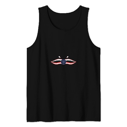 A10 WARTHOG NOSE ART P40 P51 SHARK MOUTH TEETH THUNDERBOLT Tank Tops