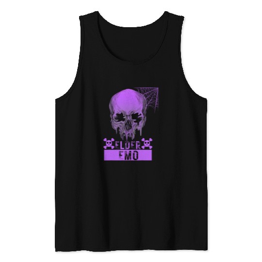 Elder Emo Funny Emo Music Fan Scene Alternative 90s Kids Pun 7 Tank Tops