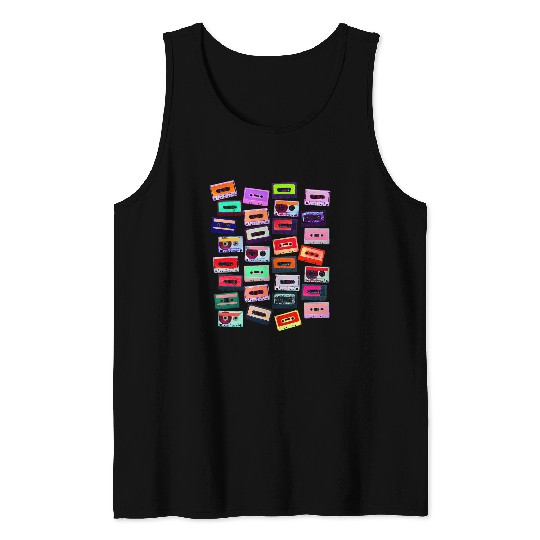 80s Fashion Cassette Tape Music DJ Tank Tops