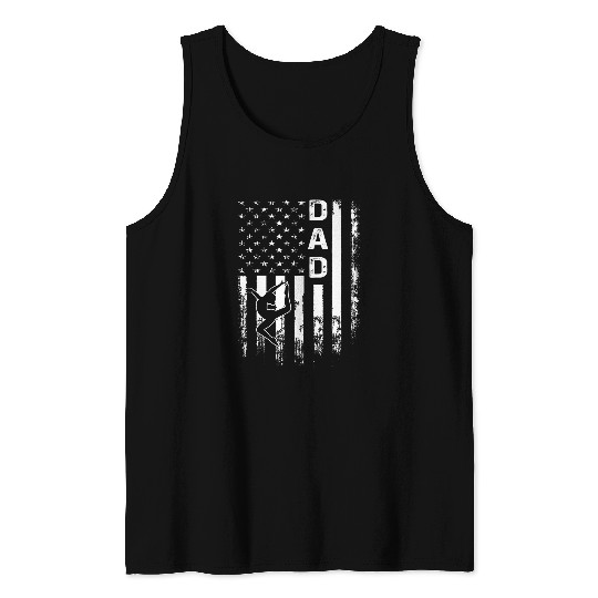 Gymnastics Dad American Flag vintages Christmas Xmas Tank Tops